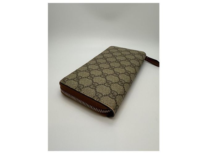 Gucci Portafoglio con zip Supreme D'oro - vista 5