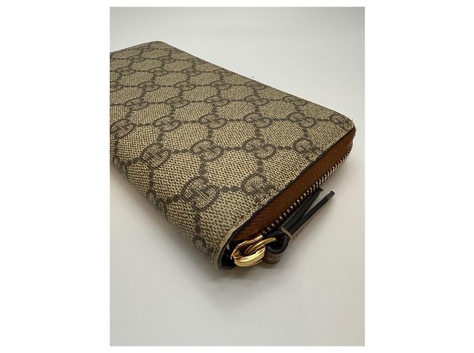 Gucci Portafoglio con zip Supreme D'oro - vista 7