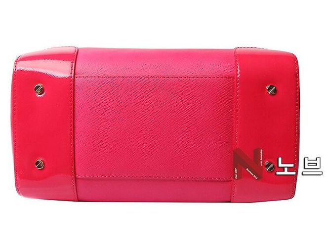 Tory Burch Borsa a spalla quadrata Saffiano Robinson Rosa - vista 5