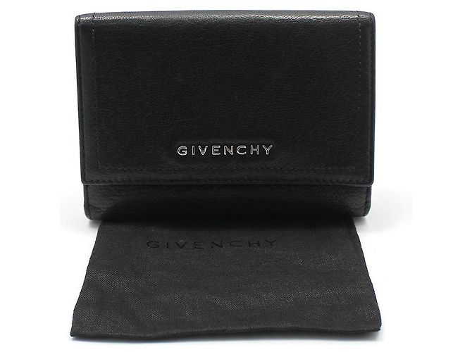 Givenchy Portafoglio Pandora in pelle nera con logo argento Nero - vista 2