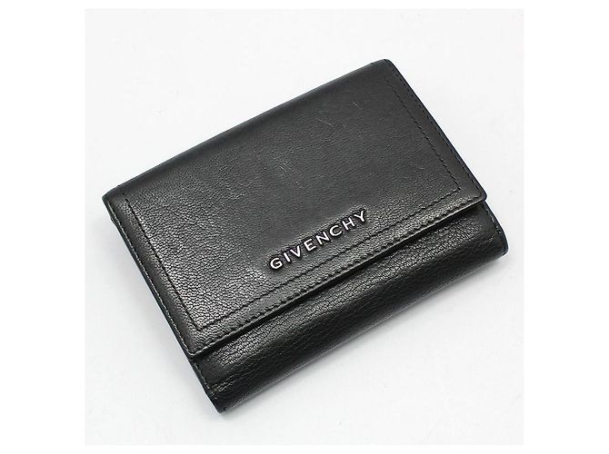 Givenchy Portafoglio Pandora in pelle nera con logo argento Nero - vista 3
