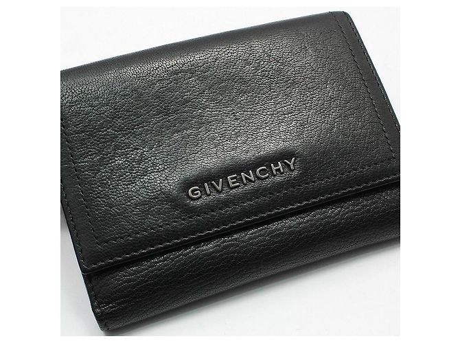Givenchy Portafoglio Pandora in pelle nera con logo argento Nero - vista 5