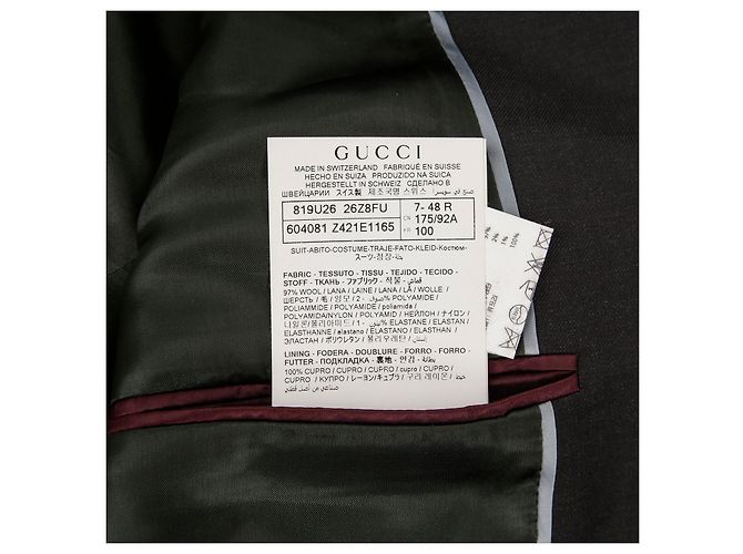 Gucci Conjunto de fato de corte reto em lã cinzenta Marrom - vista 14