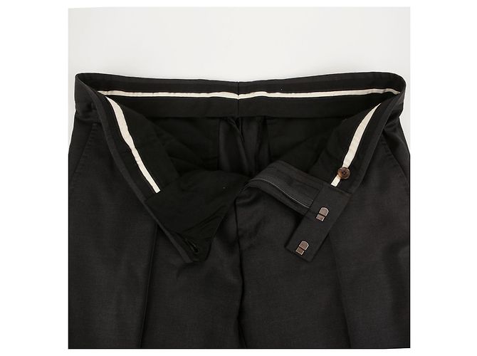 Gucci Conjunto de fato de corte reto em lã cinzenta Marrom - vista 16