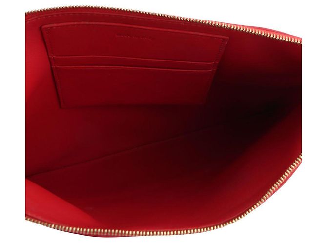 Céline Clutch bicolore in pelle di agnello Rosso - vista 7