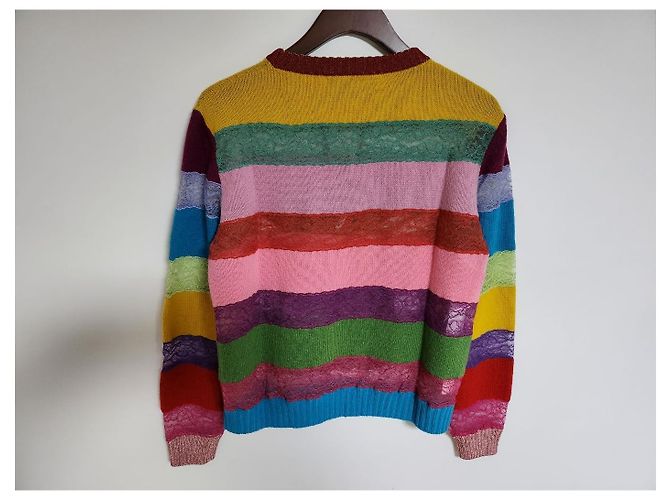 Gucci Strick für Damen mit Katzenstickerei und Spitze Mehrfarben - Ansicht 5