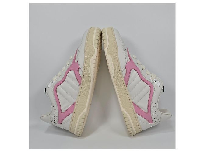 Gucci Reweb Leder Low Top Sneaker Silber - Ansicht 5