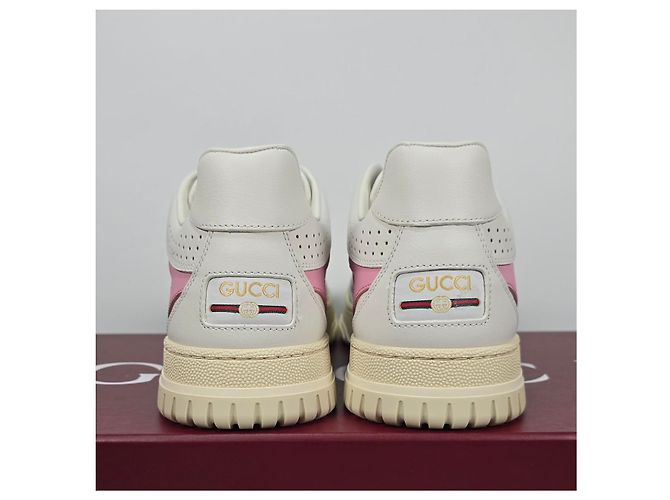 Gucci Reweb Leder Low Top Sneaker Silber - Ansicht 6