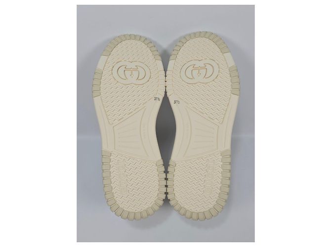 Gucci Reweb Leder Low Top Sneaker Silber - Ansicht 7