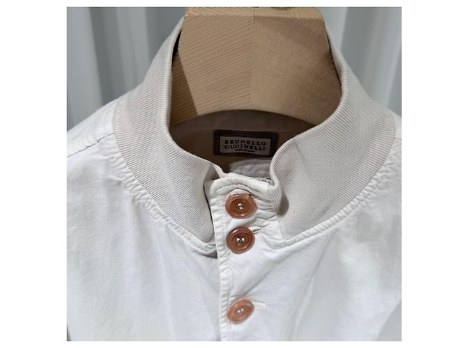 Brunello Cucinelli Giacca di cotone beige Argento - vista 3