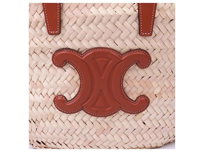 Céline Pequeña cesta Triomphe de ratán Castaño - vista 3