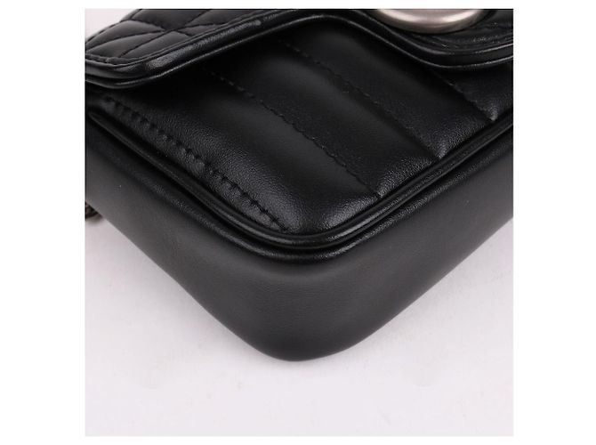 Gucci Mini borsa a catena trapuntata GG Marmont Nero - vista 11