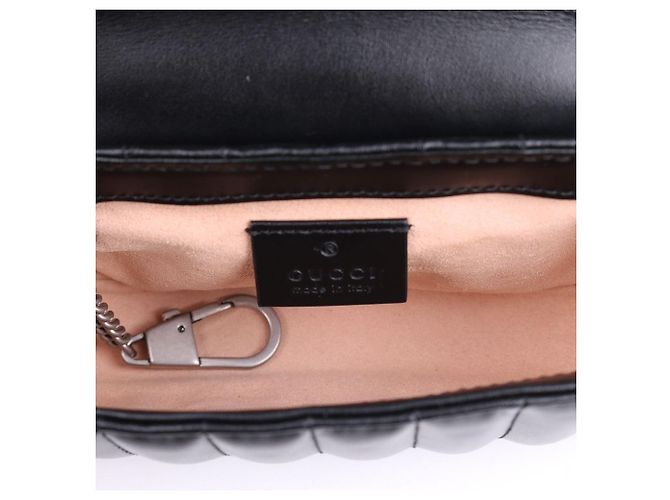 Gucci Mini borsa a catena trapuntata GG Marmont Nero - vista 12
