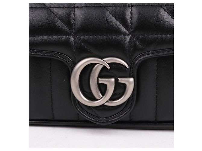 Gucci Mini borsa a catena trapuntata GG Marmont Nero - vista 3