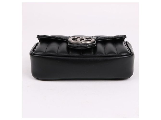 Gucci Mini borsa a catena trapuntata GG Marmont Nero - vista 9