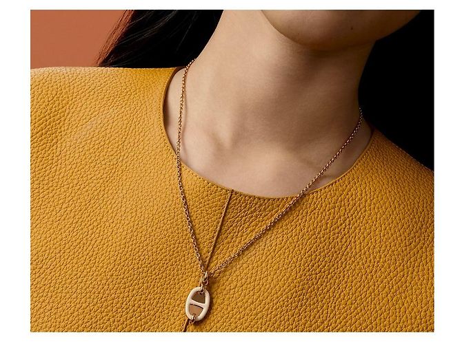 Ring Hermès Collar Mini Maillon Pendant Small Model Naranja - vista 6
