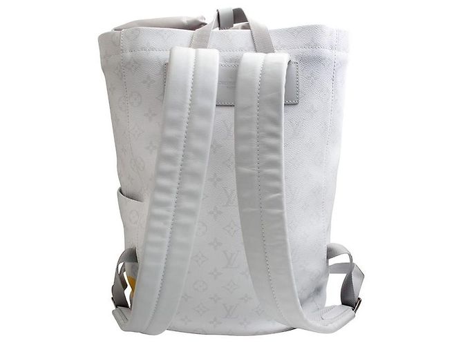 Louis Vuitton Monogram Light Grey Printed Leather Backpack Brown - view 3