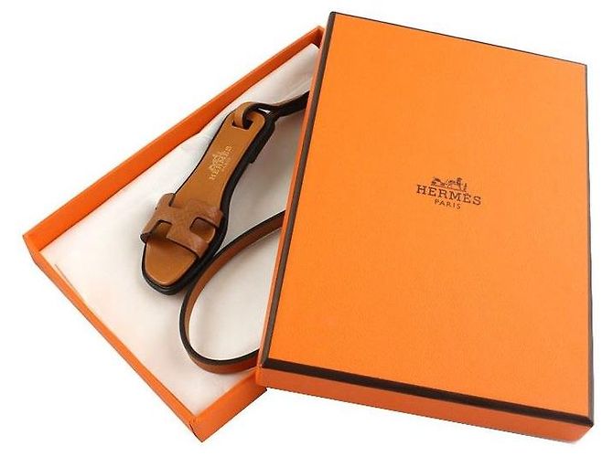 Hermès Apsong Camel Oran Slipper Taschenanhänger Braun - Ansicht 5
