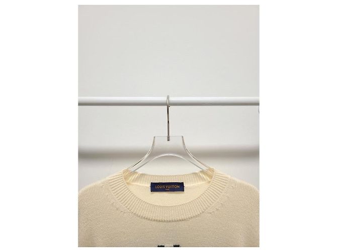 Louis Vuitton Ivory Clock Intarsia Pullover Knit White - view 2