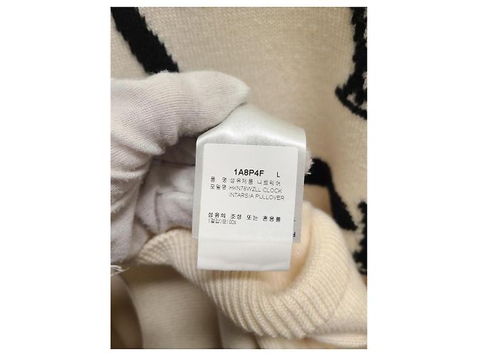 Louis Vuitton Ivory Clock Intarsia Pullover Knit White - view 6