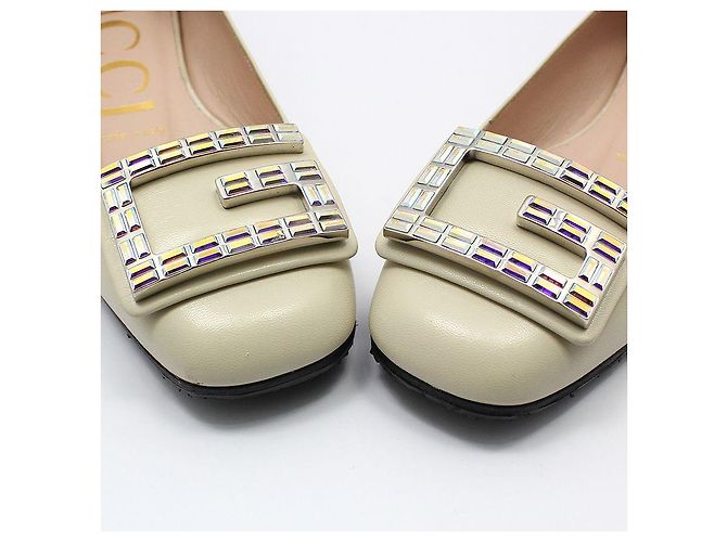 Gucci Scarpe basse Madeleine Crystal Bianco - vista 8
