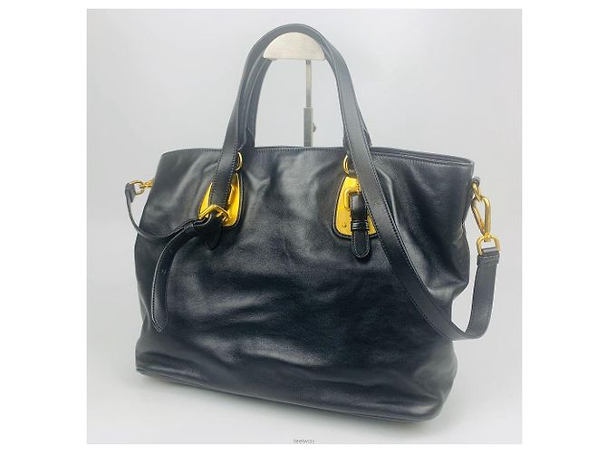 Tote Prada Bolsa de couro de bezerro macio Preto - vista 2