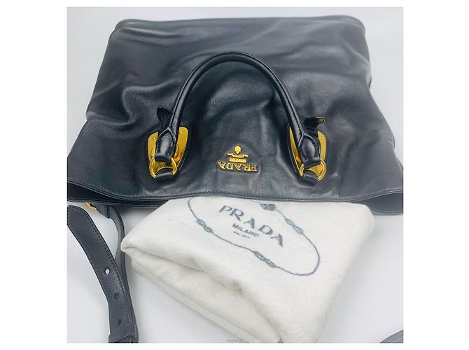 Tote Prada Bolsa de couro de bezerro macio Preto - vista 6