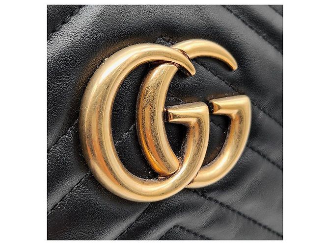 Gucci Borsa a tracolla Matelassé Marmont Nero - vista 8