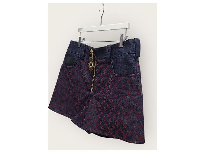 Louis Vuitton Denim-Shorts mit Monogramm-Flockprint Blau - Ansicht 2