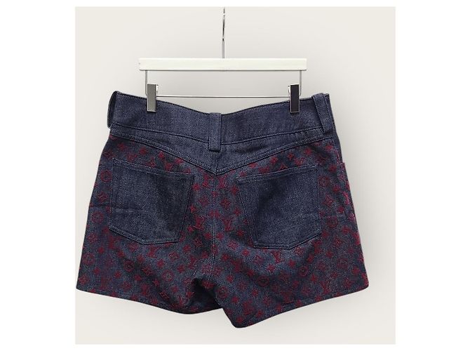 Louis Vuitton Denim-Shorts mit Monogramm-Flockprint Blau - Ansicht 4