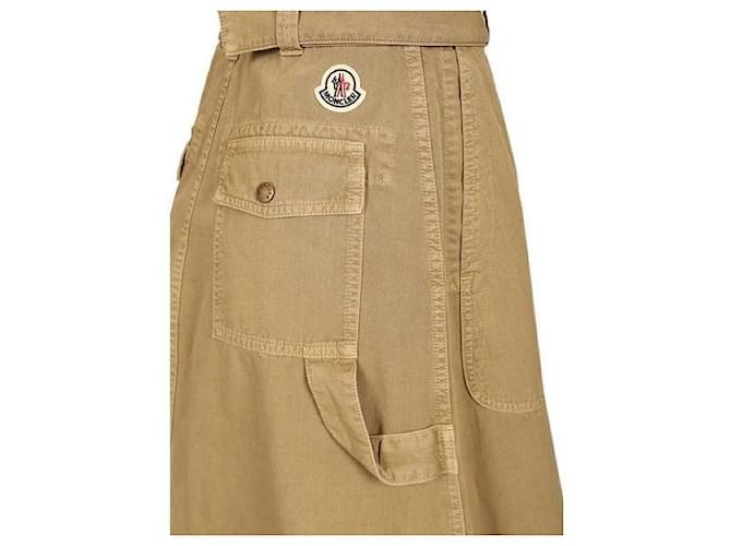 Moncler Falda de algodón de largo medio con cinturón Castaño - vista 6