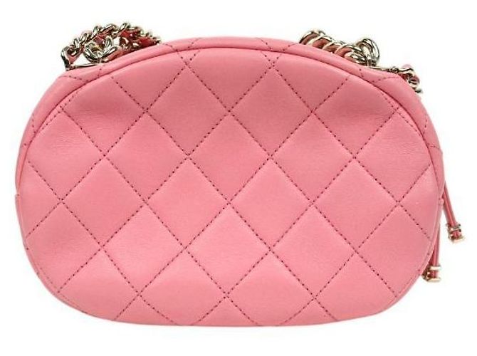 Chanel Bolsa Camera Big CC acolchoada rosa com tachas - vista 3