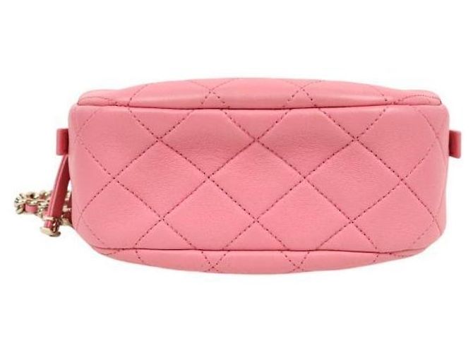 Chanel Bolsa Camera Big CC acolchoada rosa com tachas - vista 4