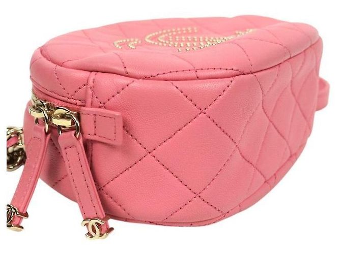 Chanel Bolsa Camera Big CC acolchoada rosa com tachas - vista 5