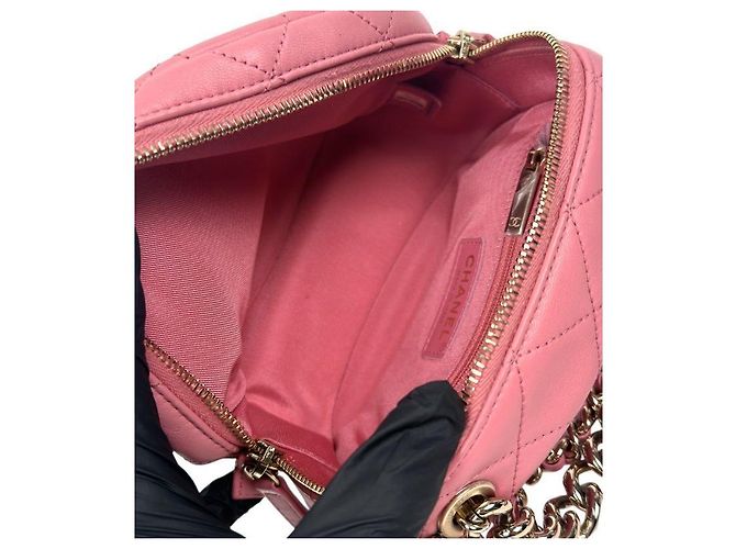 Chanel Bolsa Camera Big CC acolchoada rosa com tachas - vista 8