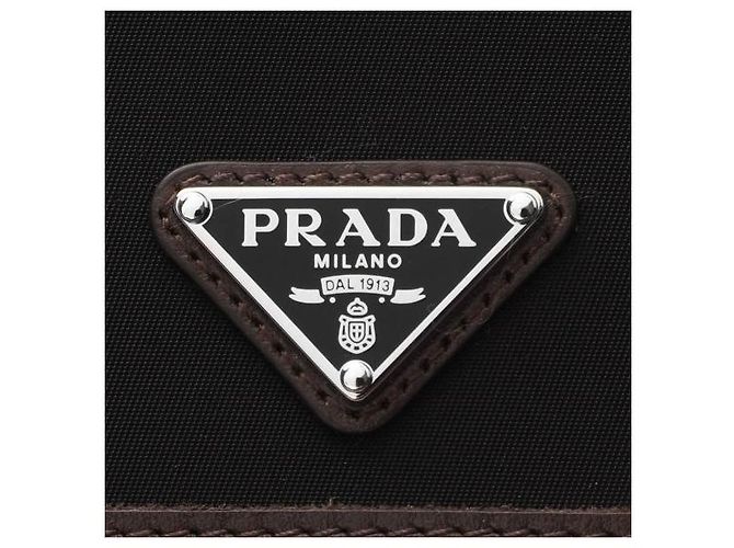 Prada Speedrock Re-Nylon Leather Card Holder Brown - view 10