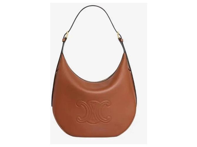 Céline Borsa Heloise Cuir Triomphe in pelle di vitello morbida Marrone - vista 4