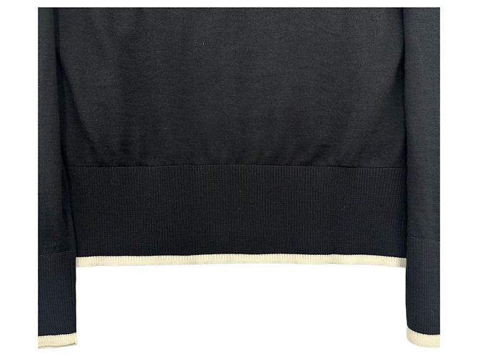 Thom Browne Cardigan de lã com listras diagonais caimento relaxado color block Preto - vista 10