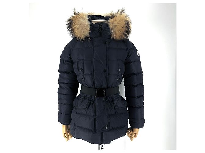 Chaqueta corta acolchada Moncler Clio de piel auténtica para mujer Negro - vista 3
