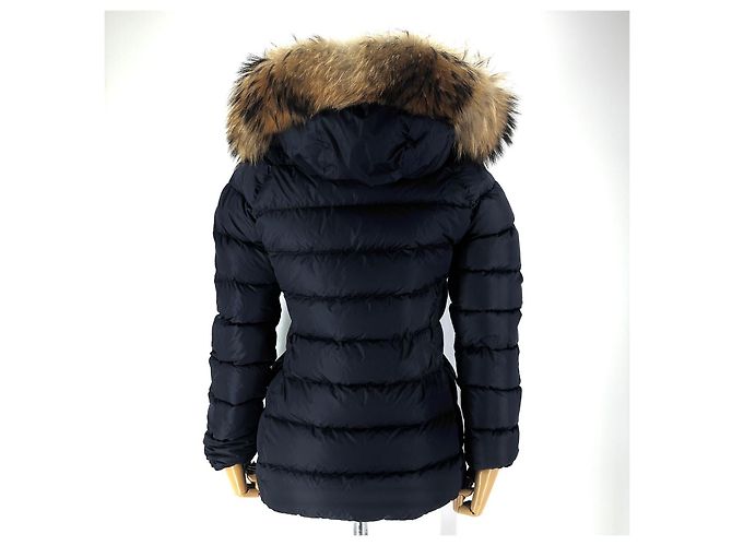 Chaqueta corta acolchada Moncler Clio de piel auténtica para mujer Negro - vista 5