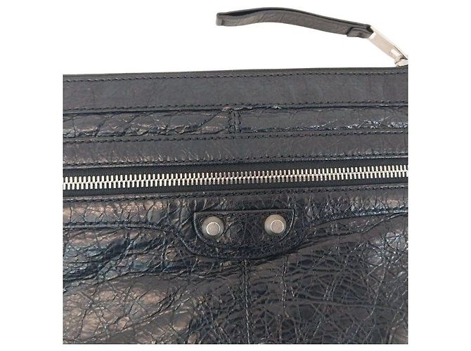Balenciaga Clutch Classic Motor in agnello nero, misura Medium, unisex - vista 4