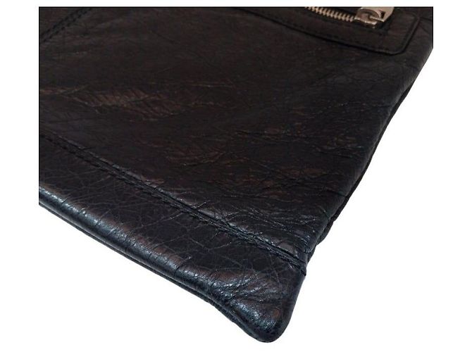 Balenciaga Clutch Classic Motor in agnello nero, misura Medium, unisex - vista 7