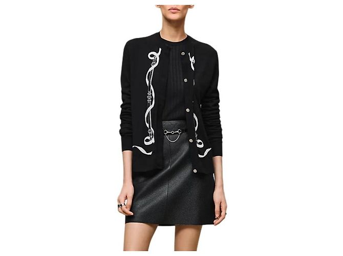 Hermès Langarmstrickjacke für Damen Strick Noir Schwarz - Ansicht 2