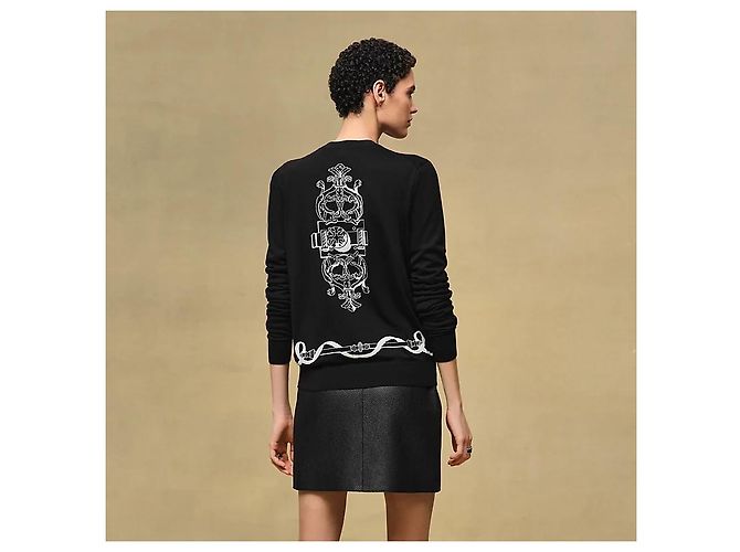 Hermès Langarmstrickjacke für Damen Strick Noir Schwarz - Ansicht 3