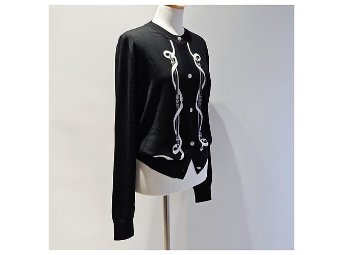 Hermès Langarmstrickjacke für Damen Strick Noir Schwarz - Ansicht 7