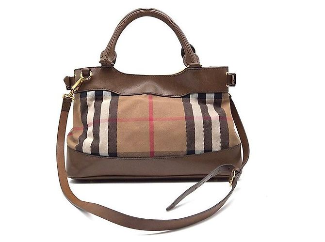 Burberry Borsa House Check Hepburn Small Marrone - vista 3