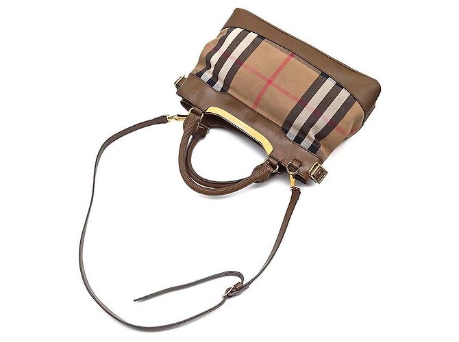 Burberry Borsa House Check Hepburn Small Marrone - vista 4