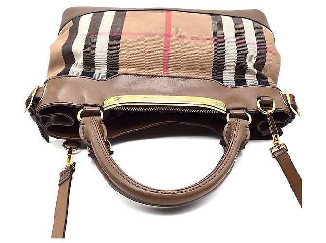 Burberry Borsa House Check Hepburn Small Marrone - vista 6
