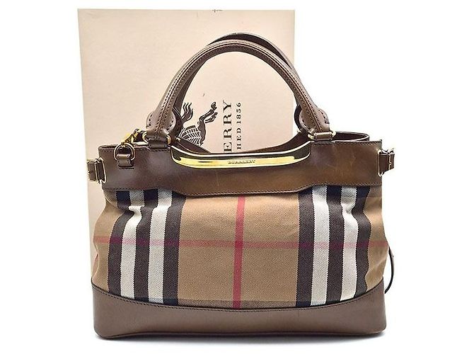 Burberry Borsa House Check Hepburn Small Marrone - vista 8