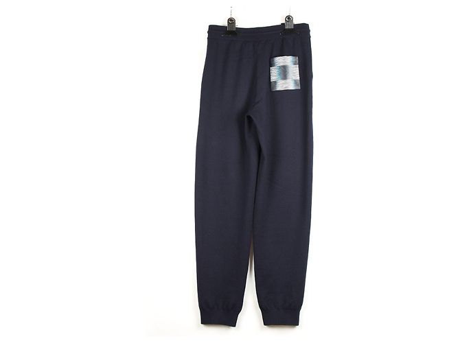 Louis Vuitton Wool-Blend Leather Jogger Track Pants Blue - view 3